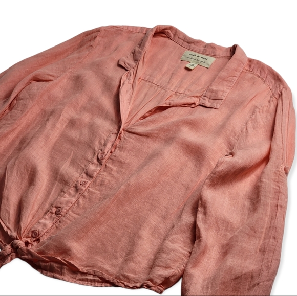 Cloth & Stone Linen Tie Waist Blouse - Picture 2 of 8